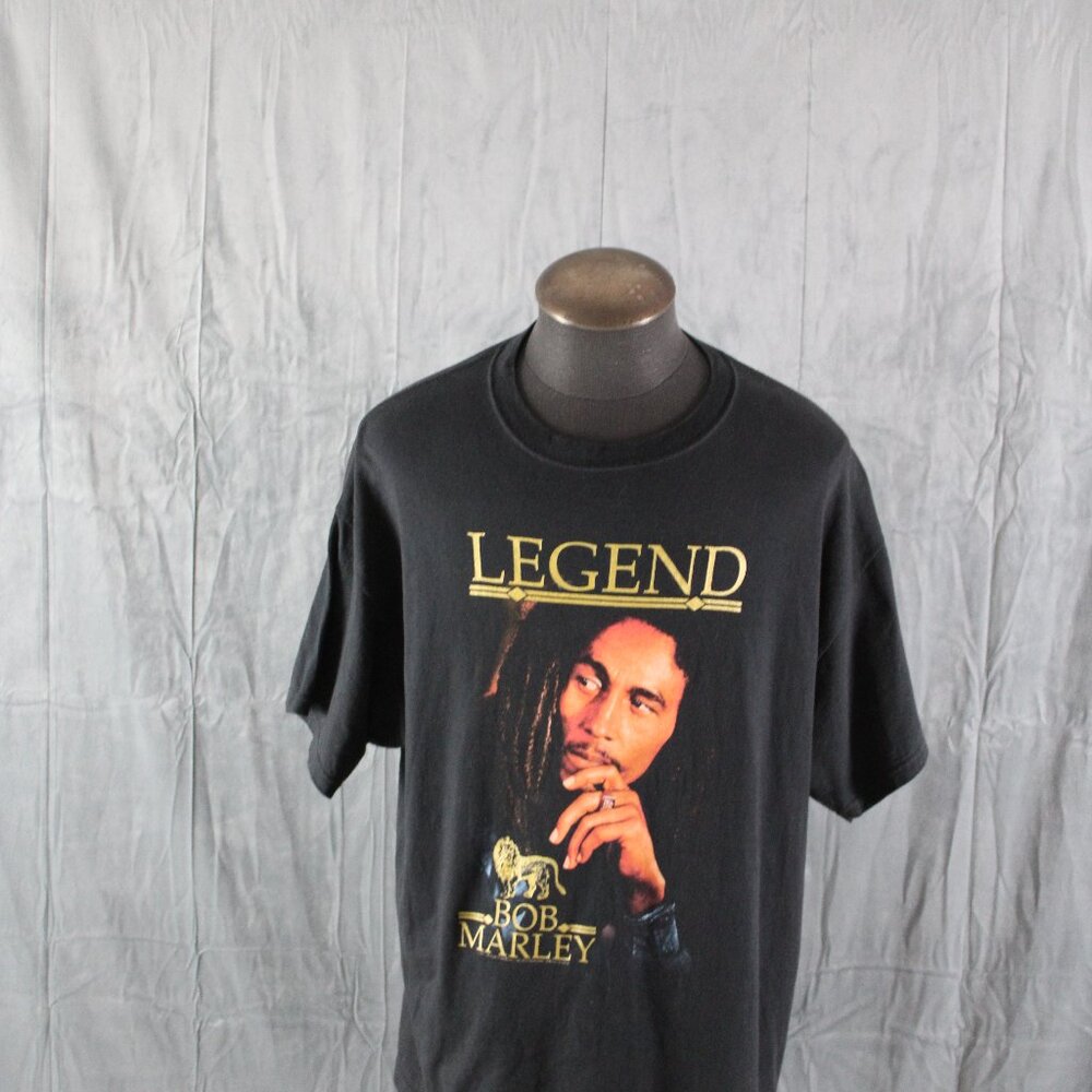 Retro Band Shirt - Bob Marley Legend Album Cover Zion Rootswear - Men's 2XL